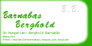 barnabas berghold business card